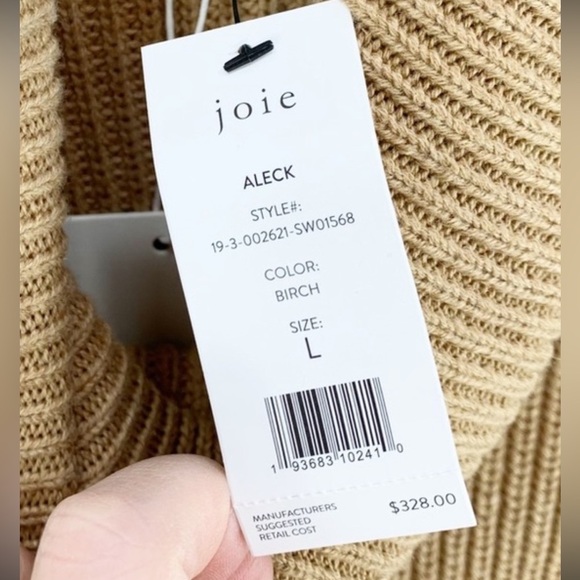Joie Aleck Turtleneck Sweater Birch Cashmere Blend Small Camel Tan - Picture 8 of 8